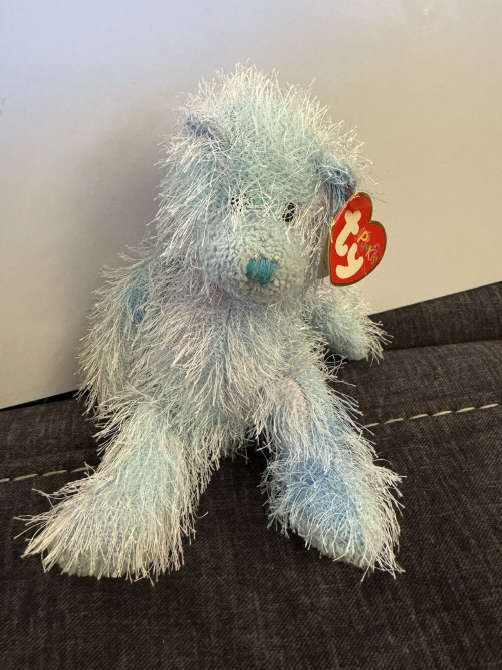 Ty Punkies Twizzles Blue Beanbag Plush Bear Retired 2004 HM8